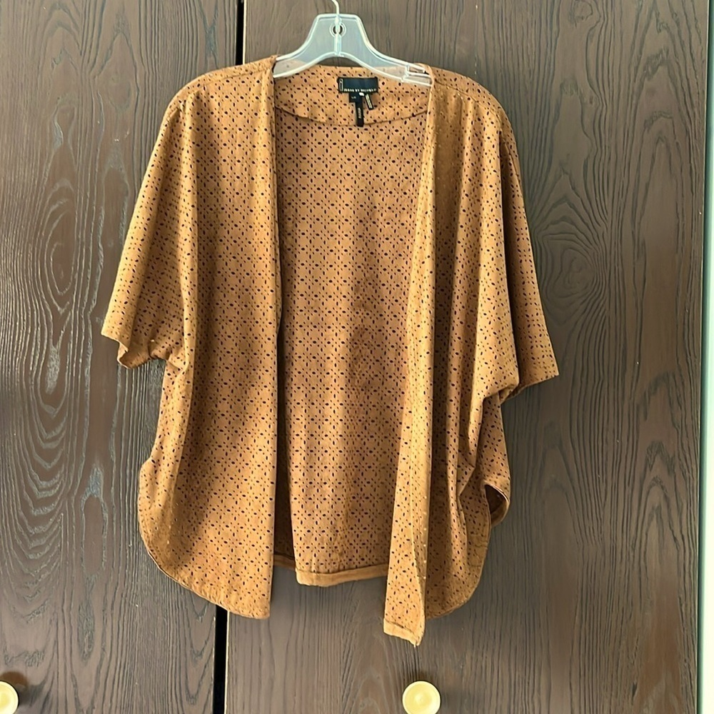 Jeans by Buffalo dark clay colored perforated shrug. Size Large